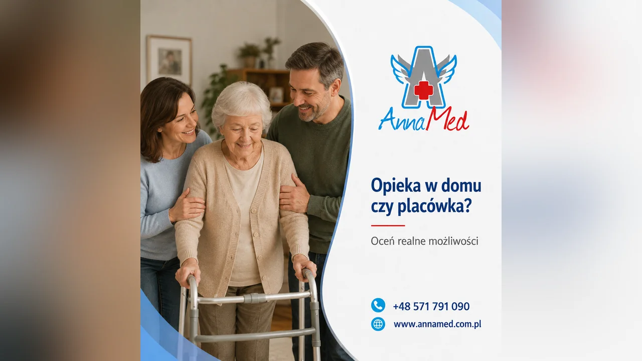Grafika AnnaMed: Opieka w domu czy placówka – jak ocenić realne możliwości?
