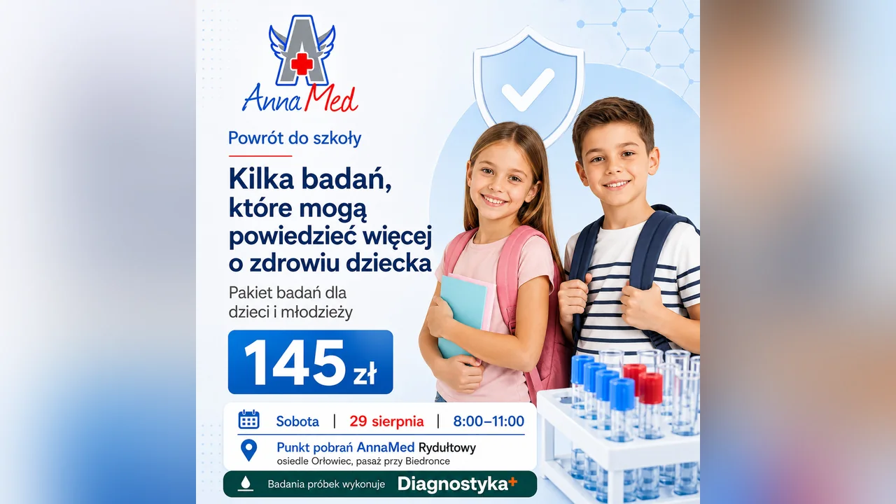 Grafika AnnaMed: Powrót do szkoły – zestaw badań dla dzieci i młodzieży