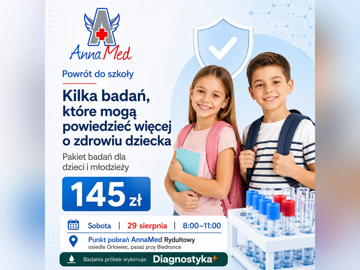 Grafika AnnaMed: Powrót do szkoły – zestaw badań dla dzieci i młodzieży