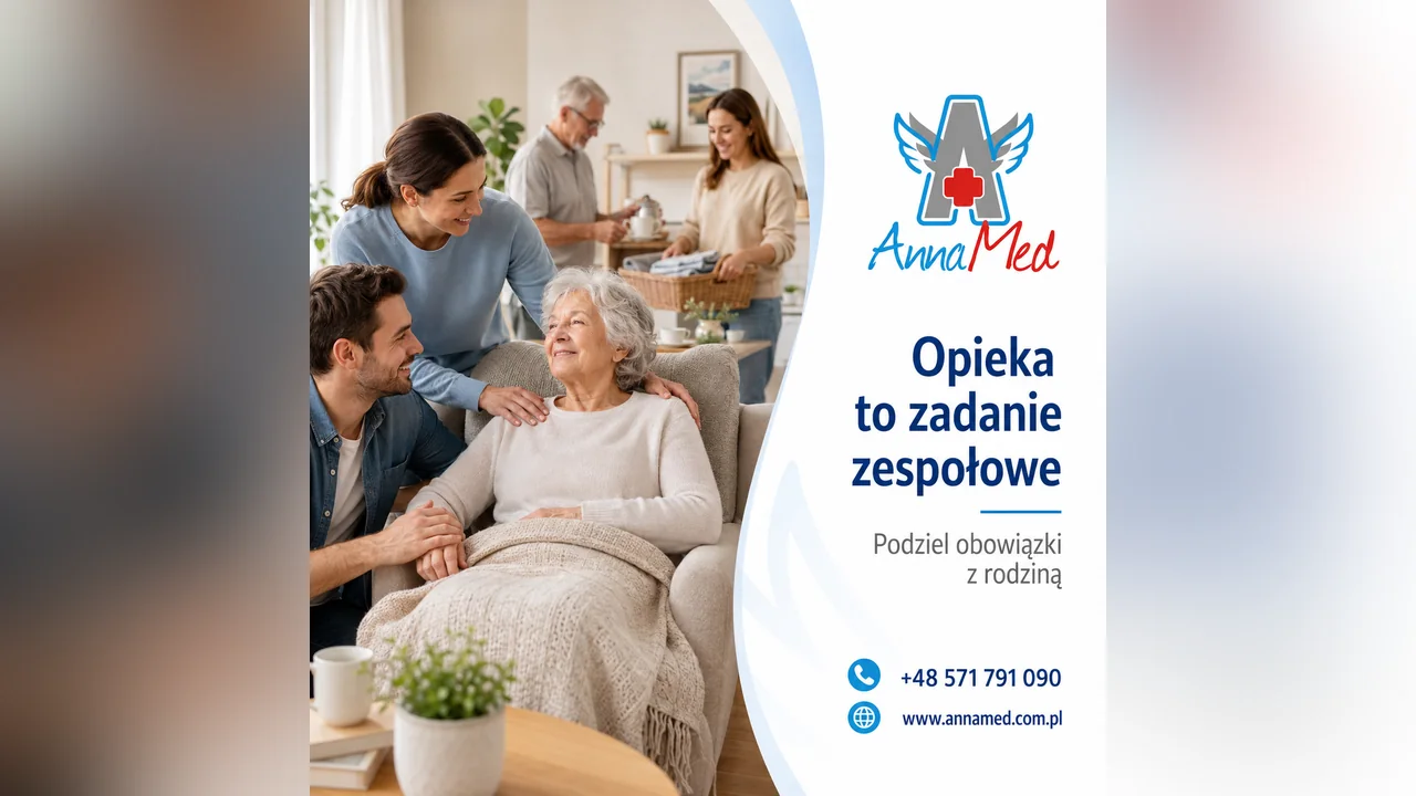 Grafika AnnaMed: Opieka to zadanie zespołowe – jak podzielić obowiązki?