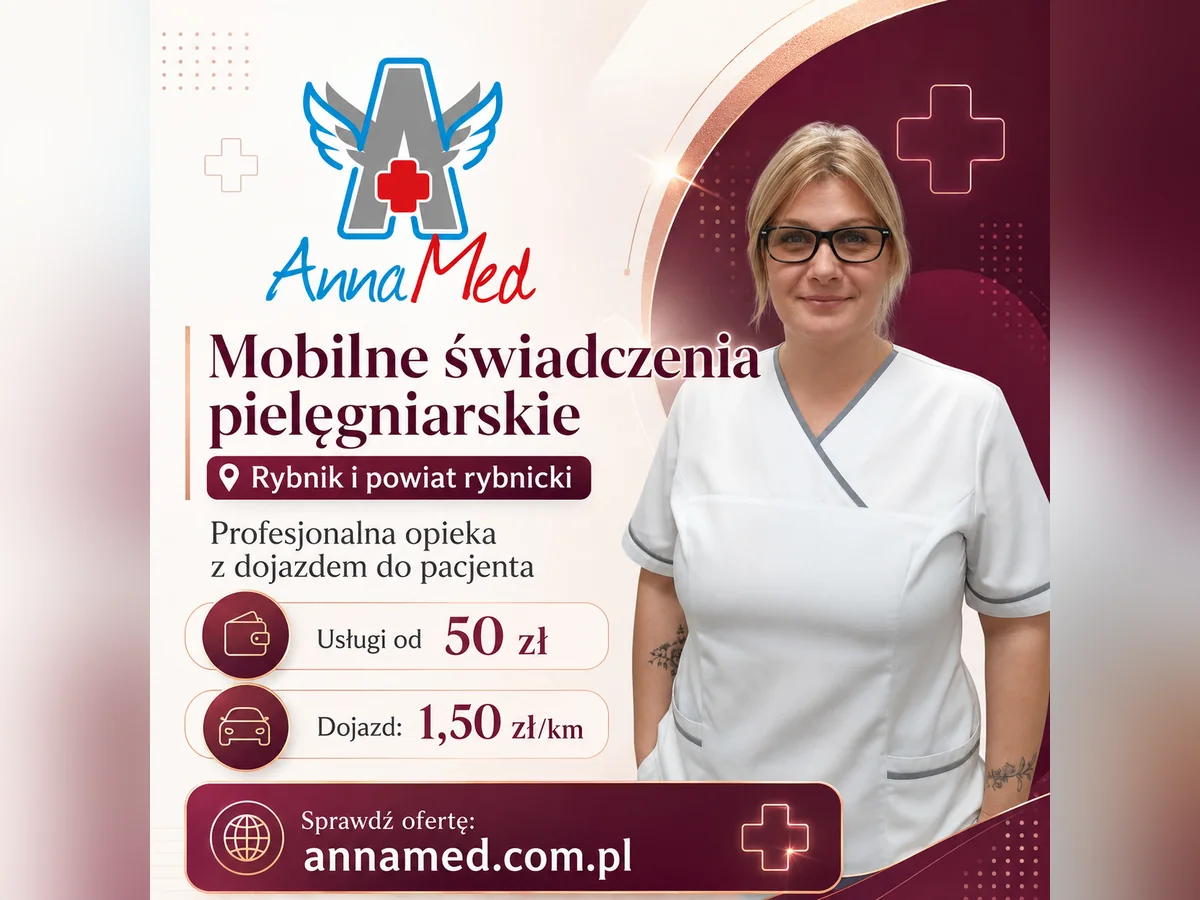 Grafika AnnaMed: Mobilna pielęgniarka w Rybniku i powiecie rybnickim