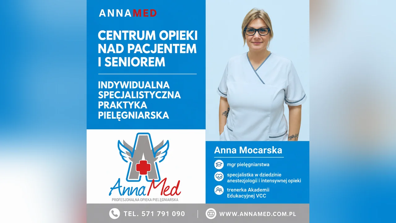 Grafika AnnaMed: Poznaj Annę Mocarską – AnnaMed Centrum Opieki nad Pacjentem i Seniorem