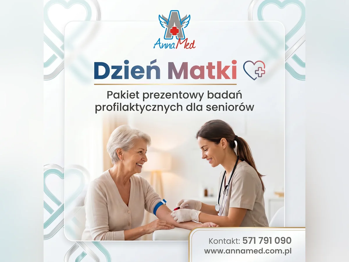 Grafika AnnaMed: Dzień Matki – pakiet prezentowy badań profilaktycznych dla seniorów