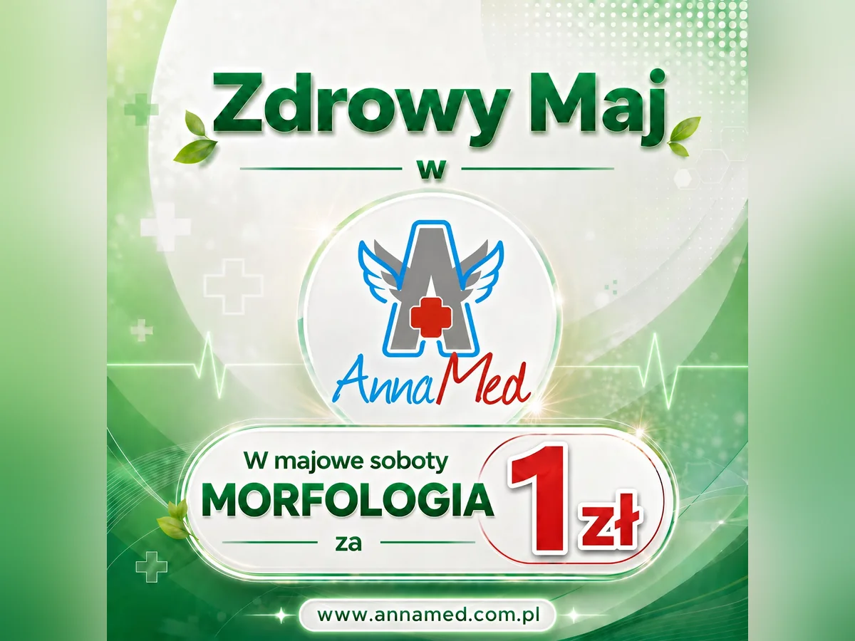 Grafika AnnaMed: Morfologia krwi za 1 zł w ramach akcji profilaktycznej