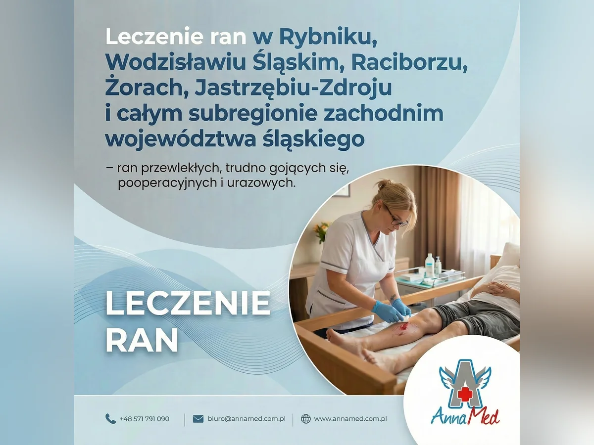 Grafika AnnaMed: Leczenie ran w Rybniku, Wodzisławiu Śląskim, Raciborzu, Żorach i Jastrzębiu-Zdroju