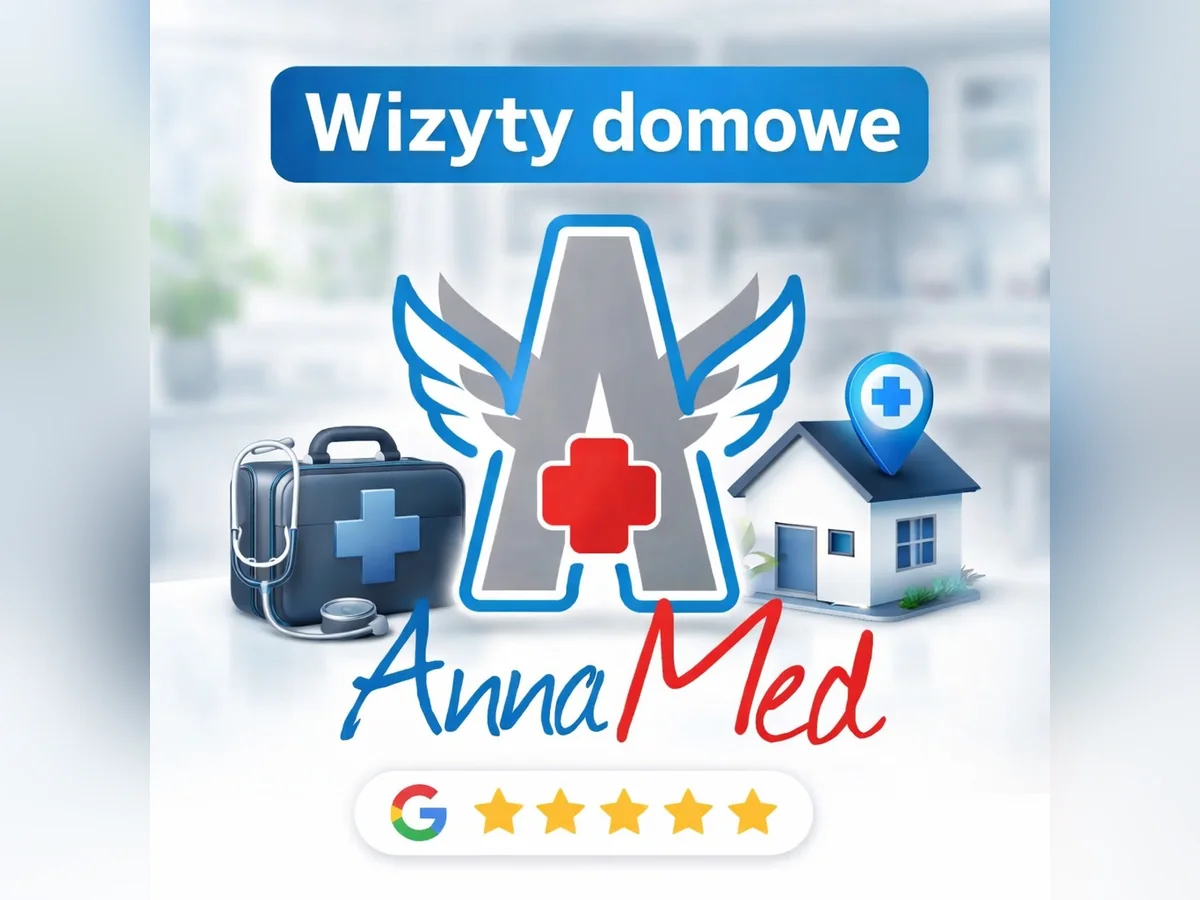 Grafika AnnaMed: Wizyty domowe – opieka pielęgniarska tam, gdzie pacjent czuje się najbezpieczniej