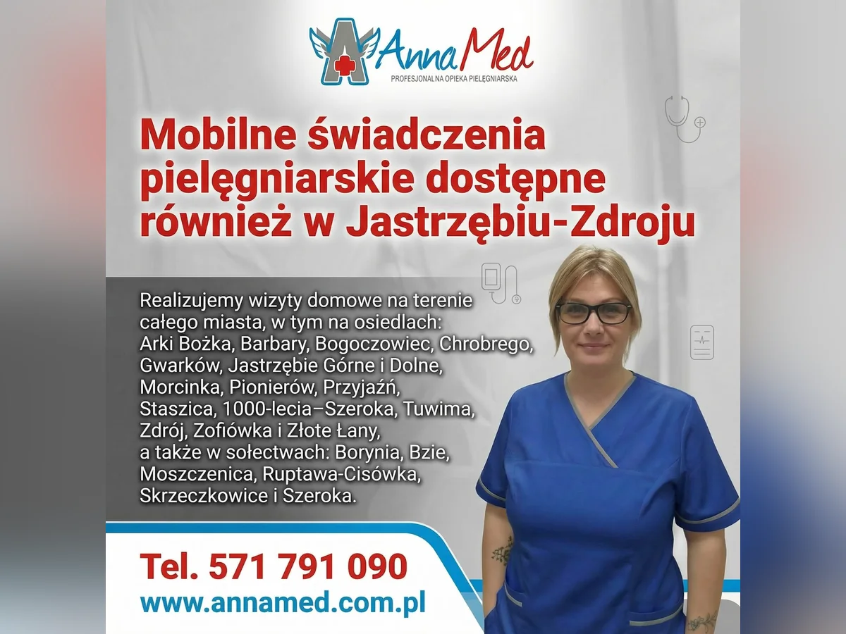 Grafika AnnaMed: Mobilne świadczenia pielęgniarskie w Jastrzębiu-Zdroju