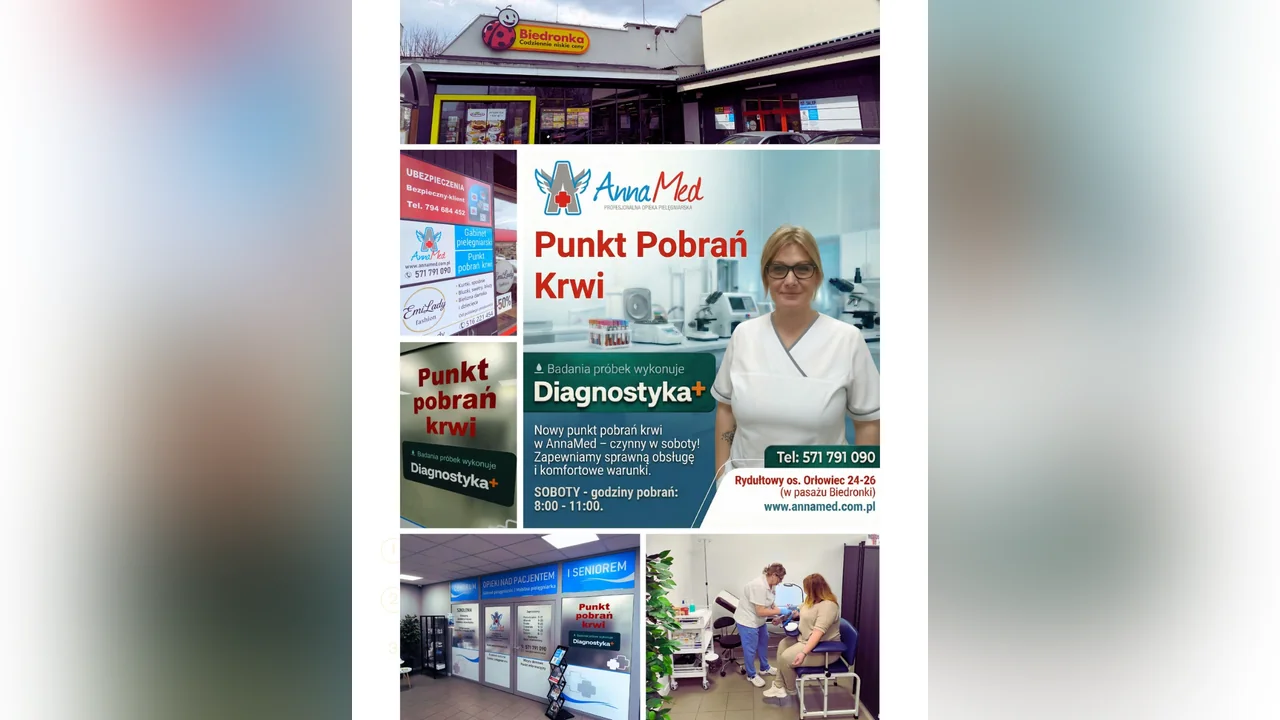 Grafika AnnaMed: Zadbaj o zdrowie tak, jak Ci wygodnie – Punkt Pobrań AnnaMed