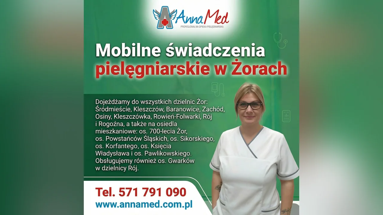 Grafika AnnaMed: Mobilne świadczenia pielęgniarskie w Żorach