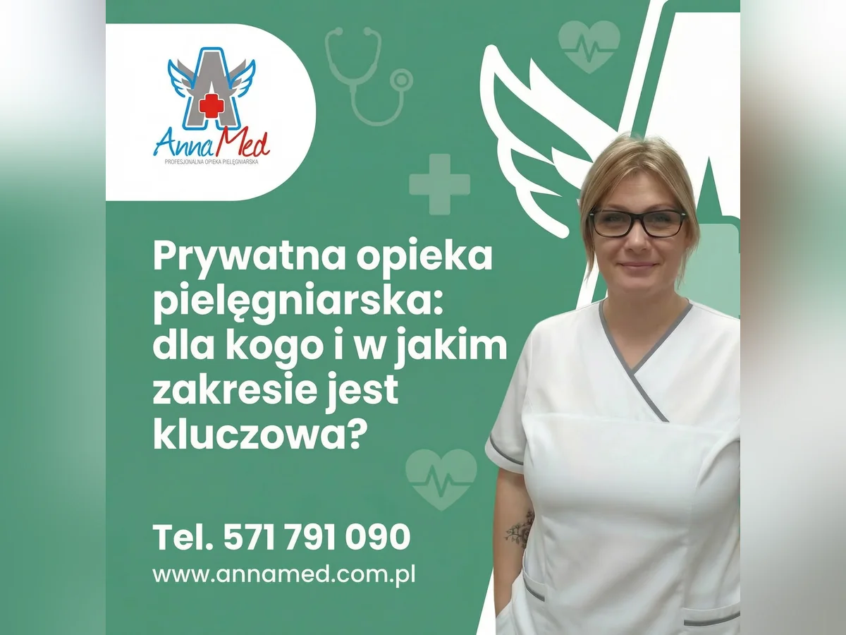 Grafika AnnaMed: Prywatna opieka pielęgniarska: dla kogo i w jakim zakresie jest kluczowa?