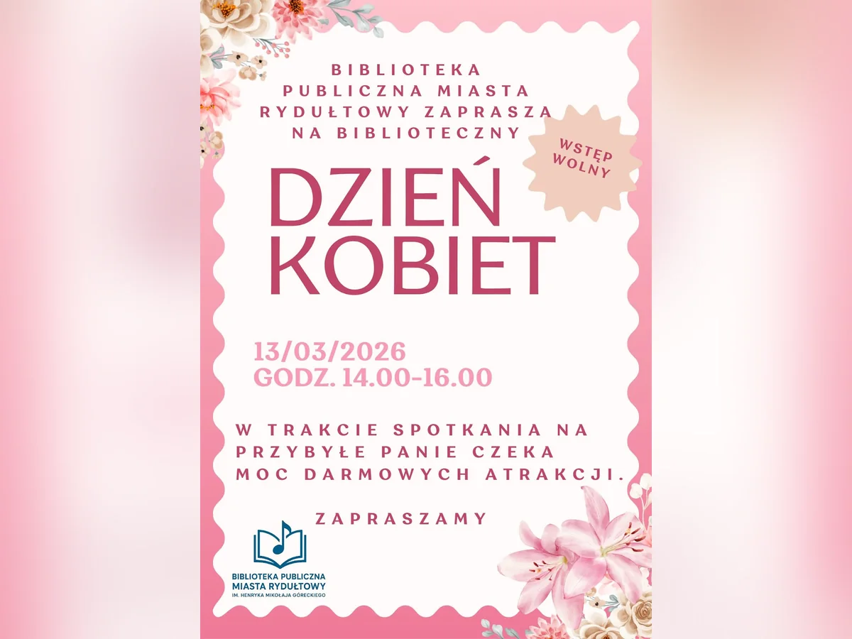 Grafika AnnaMed: Biblioteczny Dzień Kobiet w Rydułtowach – AnnaMed partnerem medycznym