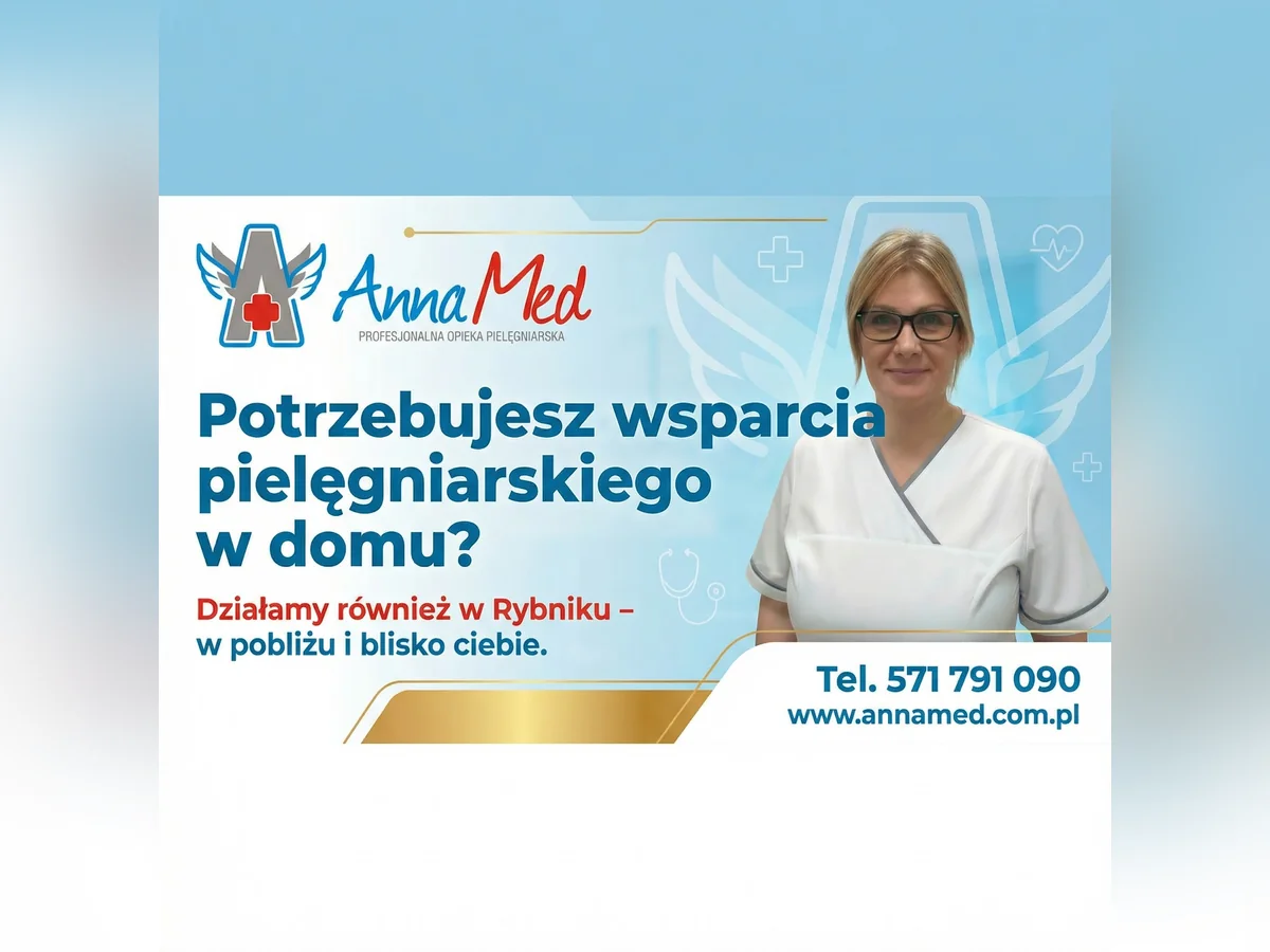 Grafika AnnaMed: Pielęgniarka z dojazdem w Rybniku – wsparcie w domu pacjenta