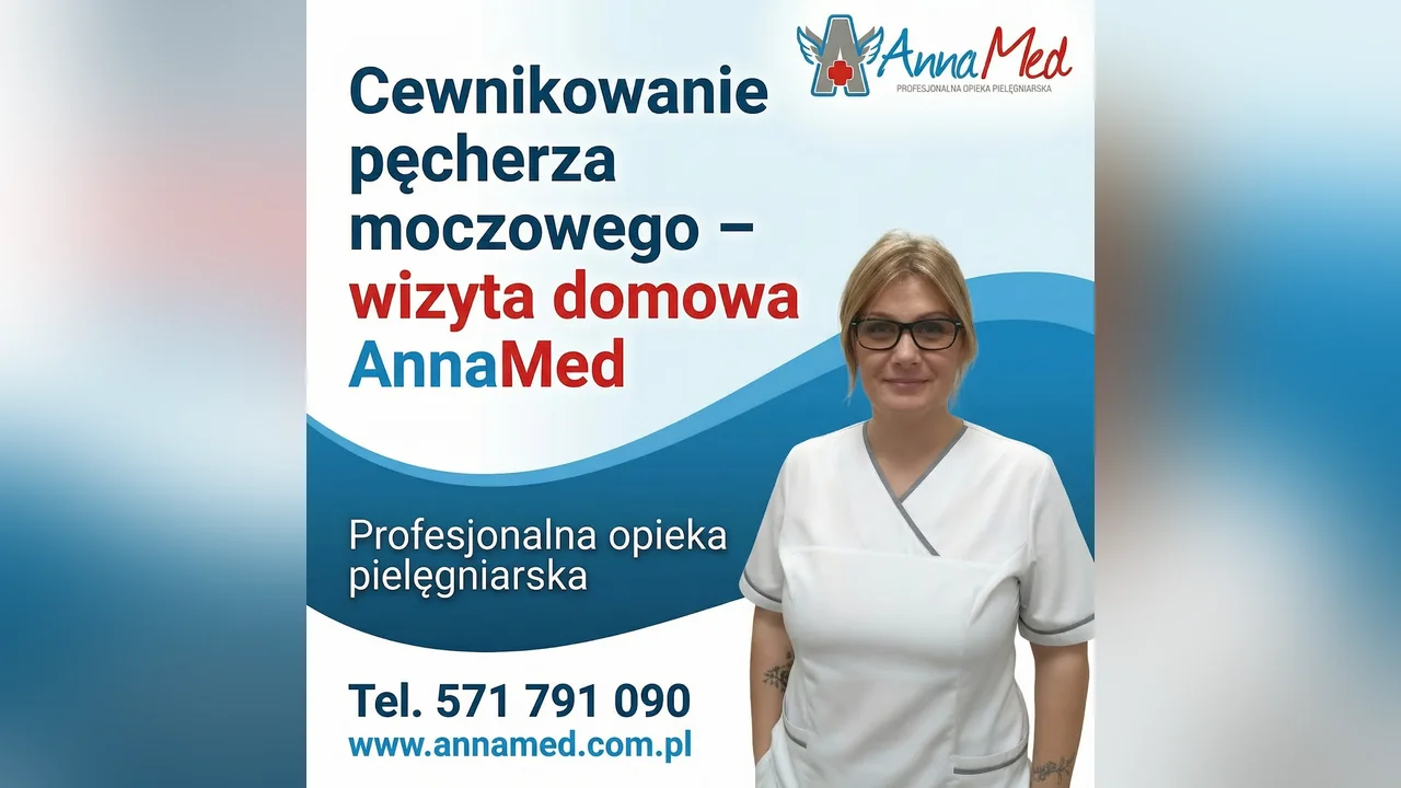 Grafika AnnaMed: Cewnikowanie pęcherza moczowego w domu pacjenta