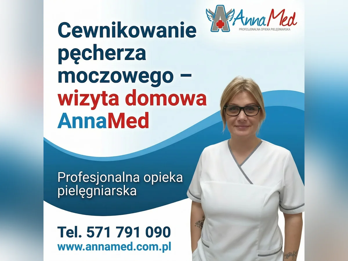 Grafika AnnaMed: Cewnikowanie pęcherza moczowego w domu pacjenta