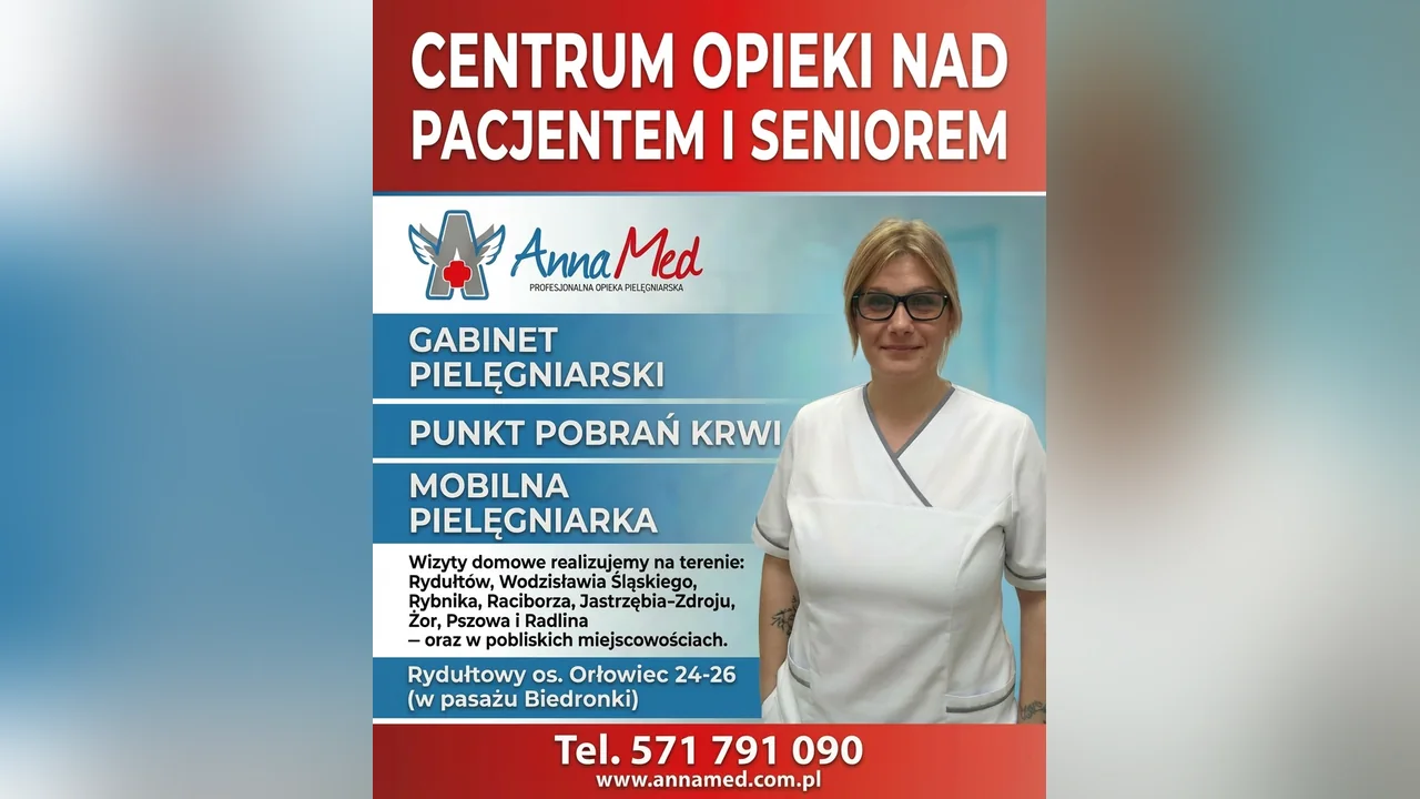Grafika AnnaMed: AnnaMed – prywatne usługi pielęgniarskie, gabinet i punkt pobrań w Rydułtowach